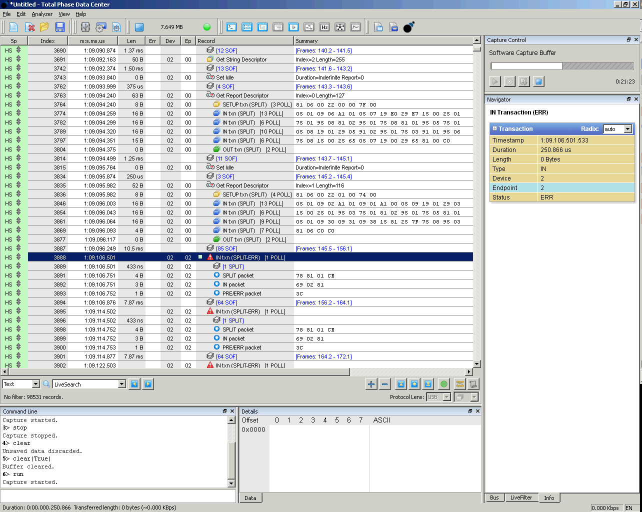 How do I fix USB SPLIT errors from the two HID devices in my composite