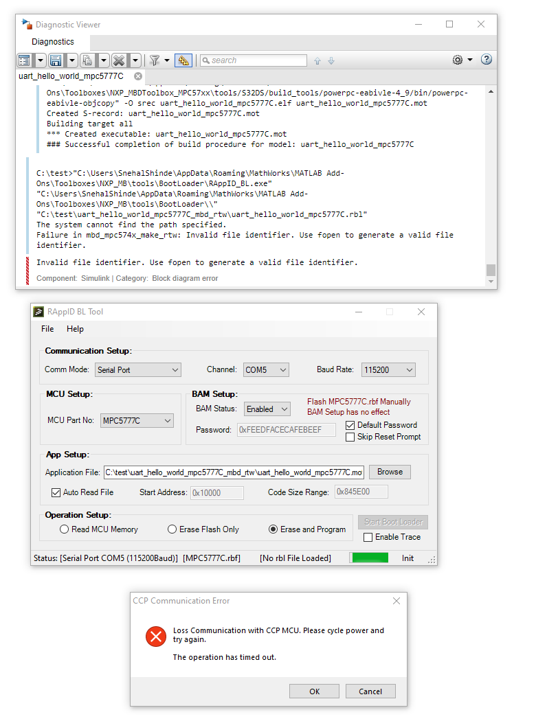 Re: Invalid file identifier. Use fopen to generate... - NXP Community