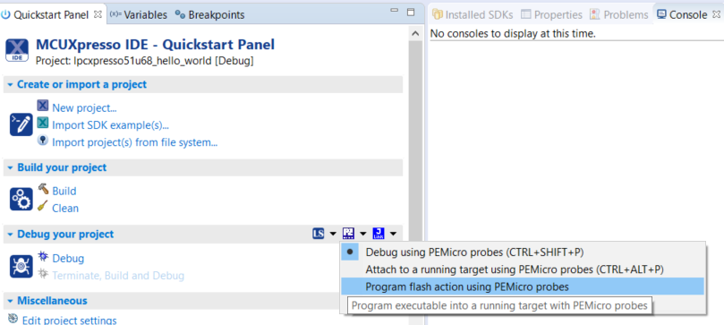 How to (only) Run program (not debug and run)? - NXP Community