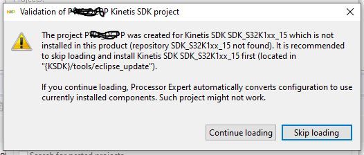 Solved: Error S32K116_SDK_3.0.0_PATH for the Project is not found 