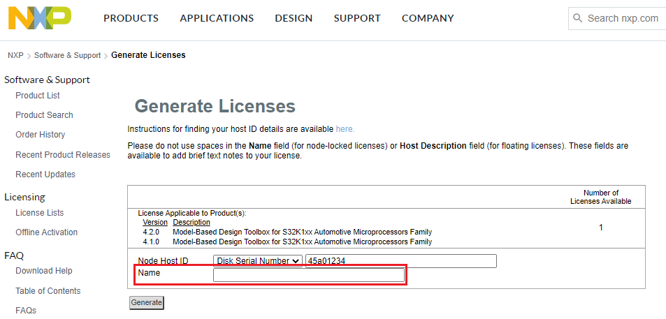 NXP_MBDT_Generate-Licenses_fields.png