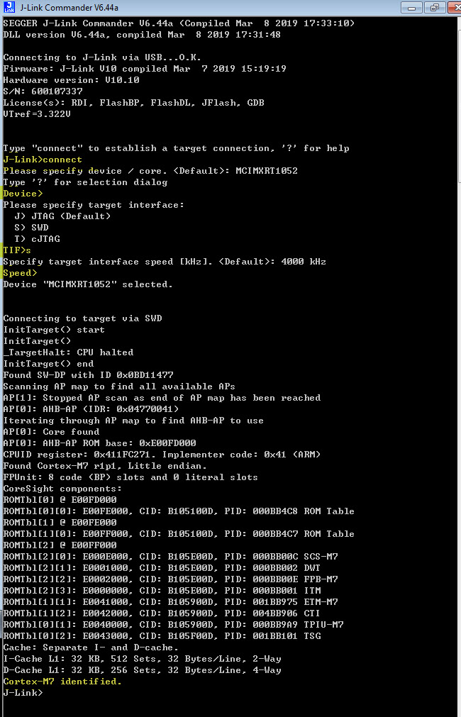 Solved J Link Fail To Erase Or Program Rt1052 And Vtref Nxp Community