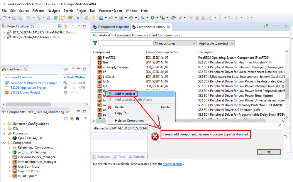 BCC_S32K144_ARM-2.0_AddComponentError.png