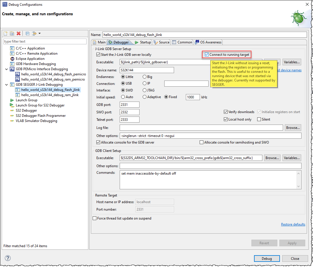 Connecting to a running Target (attach) with S32 Design Studio for S32 Platform 3.3 NXP Community