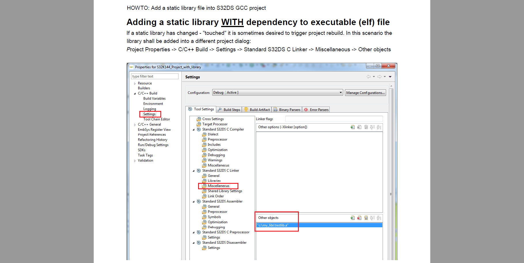 Can not find Standard S32DS C Linker Setting - NXP Community