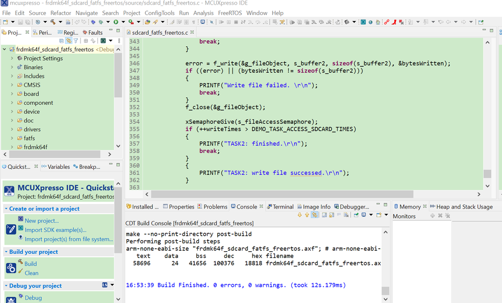 Solved: Unable to build project with FreeRTOS, FatFS and sdmmc_host ...