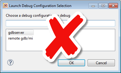 Launch Debug Configuration Selection which is a dead end.png Launch Debug Configuration Selection which is a dead end.png