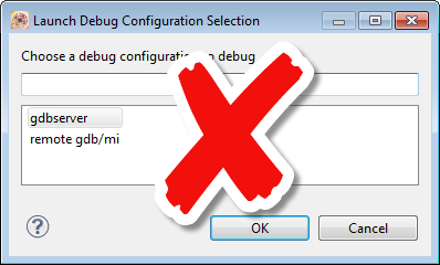 Launch Debug Configuration Selection which is a dead end.png