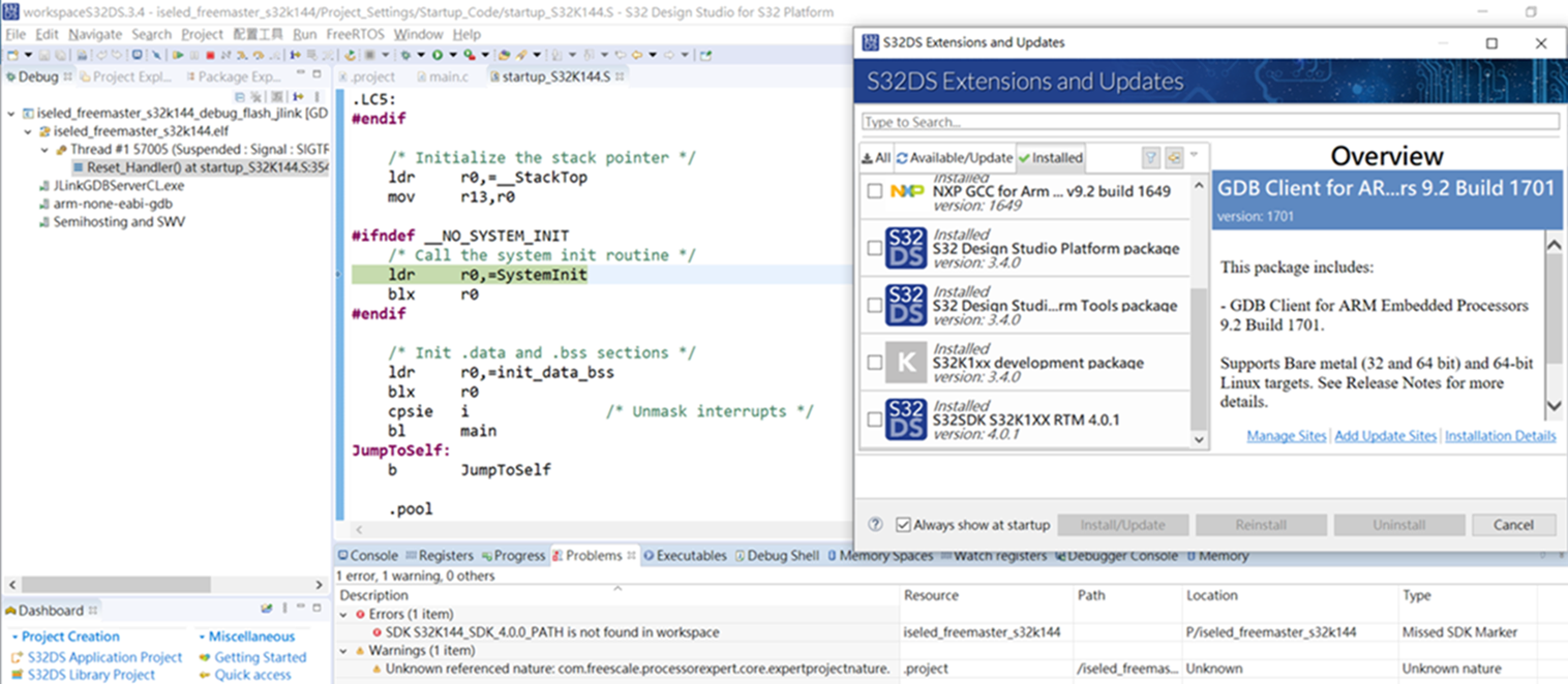 ISELED SDK 4.0.1 example show SDK S32K144_SDK_4.0.0_PATH is not found ...