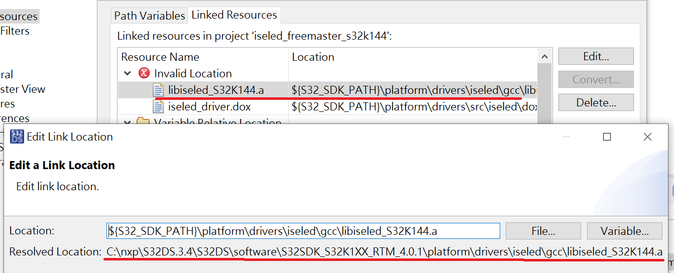 ISELED SDK 4.0.1 example show SDK S32K144_SDK_4.0.0_PATH is not found ...