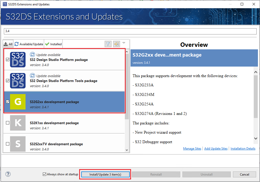 S32 Design Studio for S32 Platform v3.4 Update 1 (for S32G2) released ...