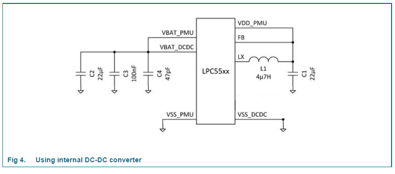 external circuitry for internal DCDC converter