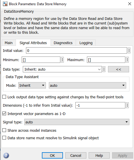 Data Store Memory Block