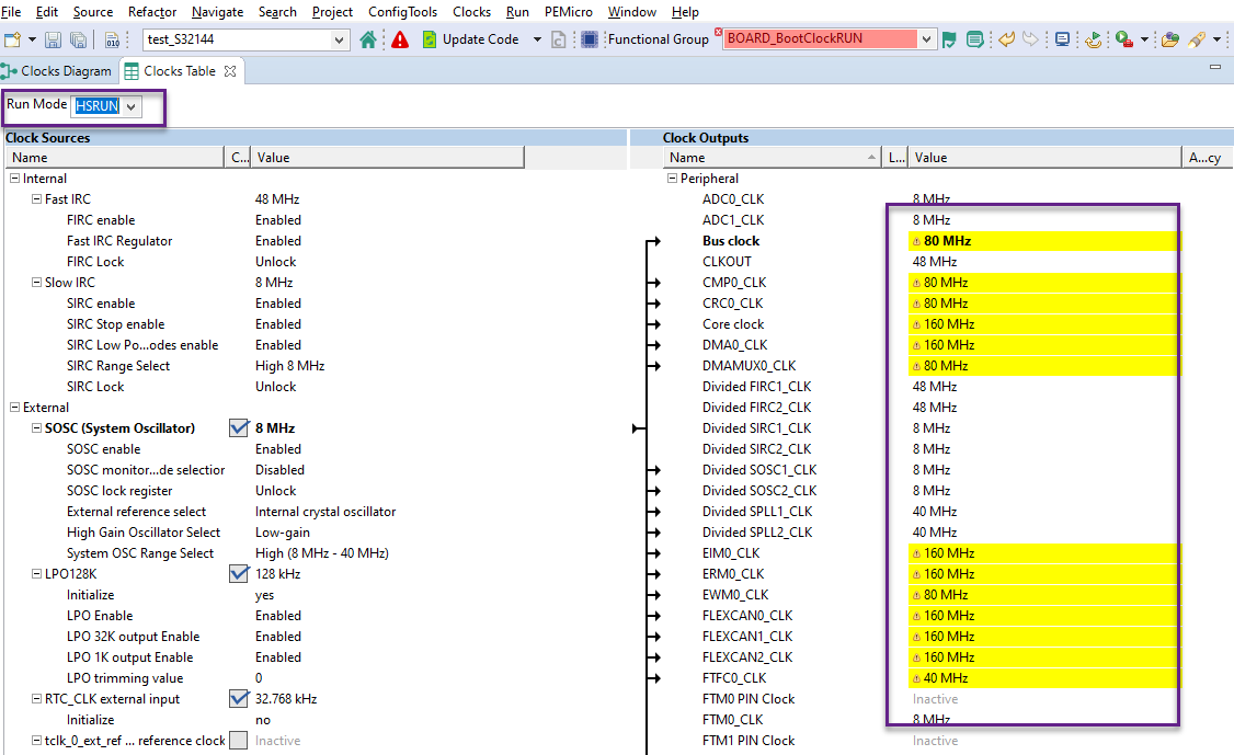 Re: Creating New project : s32DS : Error clock not initializing - NXP ...