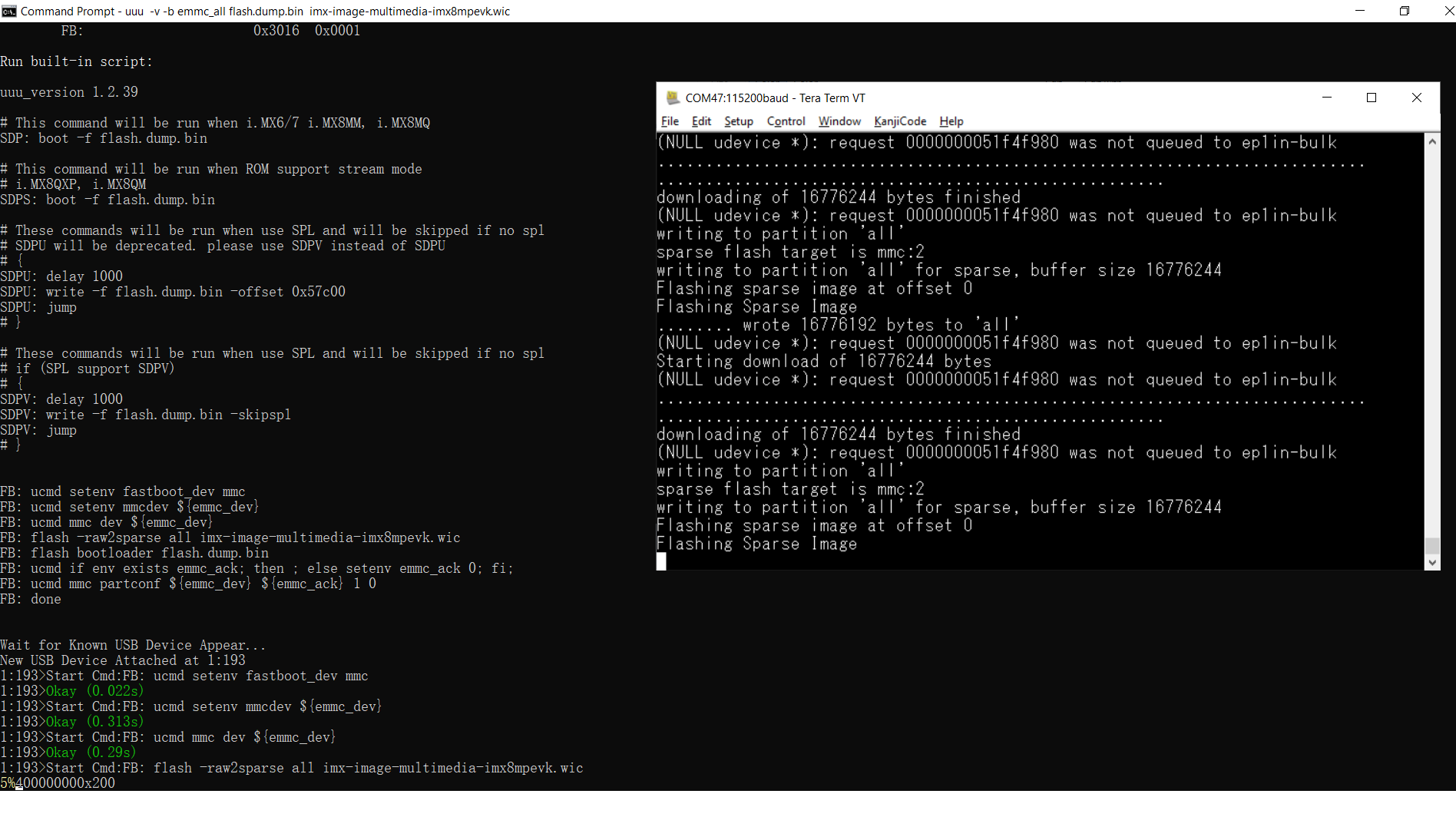 UUU to write the .img image which is generated from SD card into