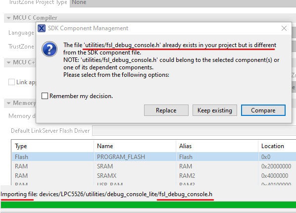 New Project Wizard - Importing conflict