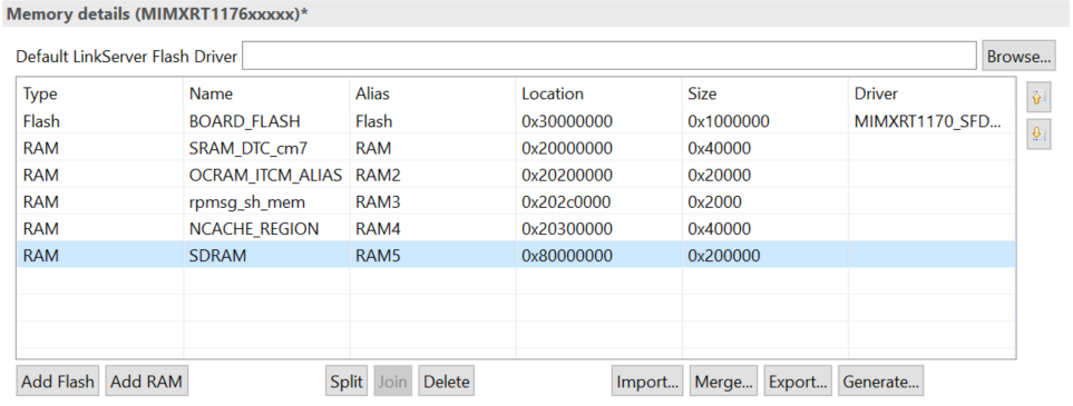 MOB変更 How to move CM4 core project to SDRAM in RT1176 - NXP Community