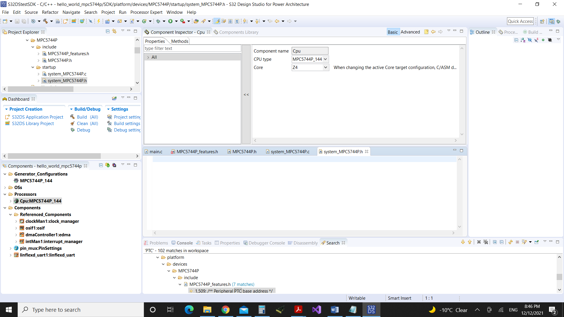 processor expert generated empty files in S32DS PA V2.1 SDK 3.0.0 ...