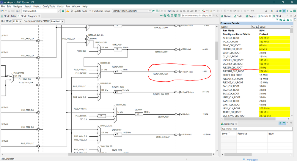 FlexSPI clock configuration