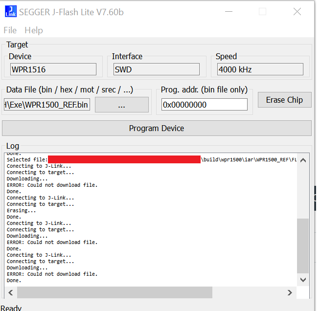Solved: Re: Unable flash WPR1516 with binary file using J... - NXP Community