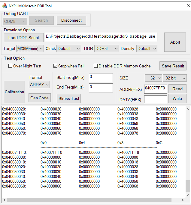 Re: IMX8MM DDR validation test with Config Tools V... - NXP Community