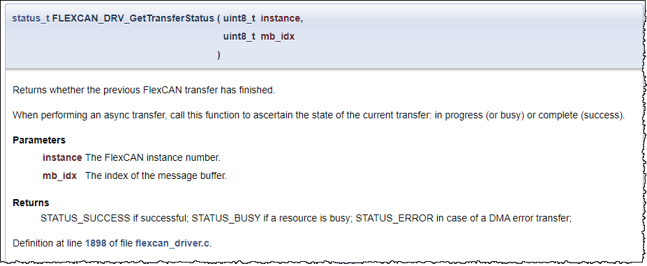 status_t FLEXCAN_DRV_GetTransferStatus.png status_t FLEXCAN_DRV_GetTransferStatus.png
