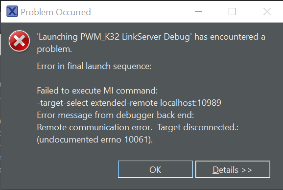 Can no longer debug in K32L2B3 Board - NXP Community
