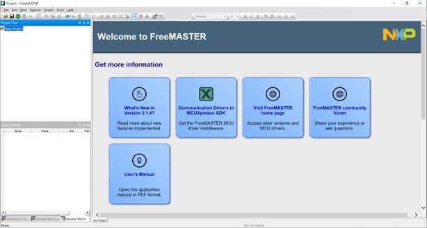 FreeMASTER Welcome Page
