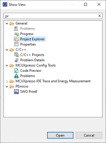 Solved: I can't get the Project Explore Window up . - NXP Community