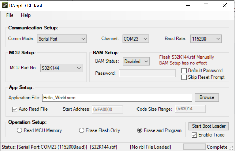 RAppID BL tool not supporting S32K116 controller - NXP Community