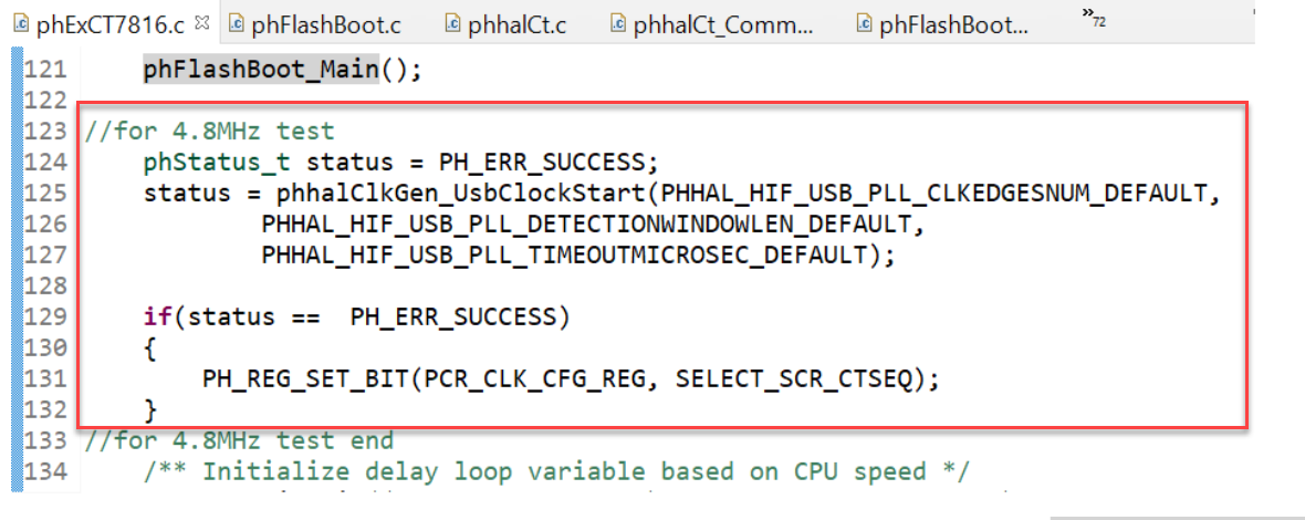 [PN7462]How to set up CT's clock frequency with an alternative source ...