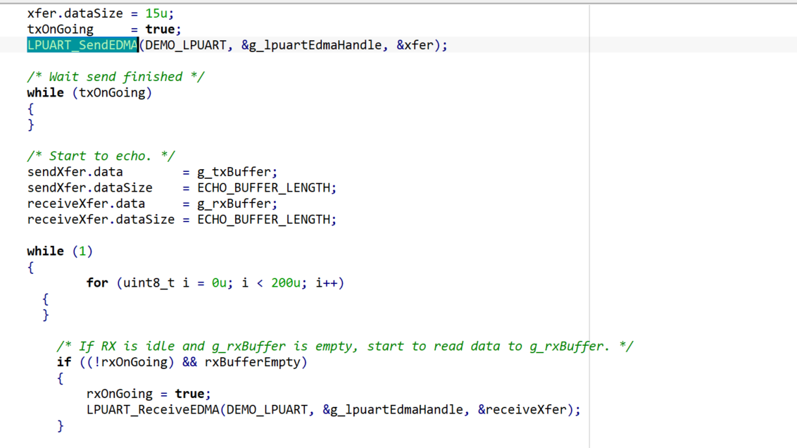 Loopback in uart using DMA is not working as expected. - NXP Community