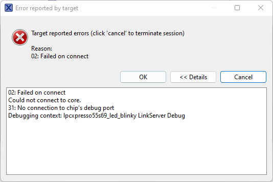 Unable to flash/debug LPC55S69 E1 - NXP Community