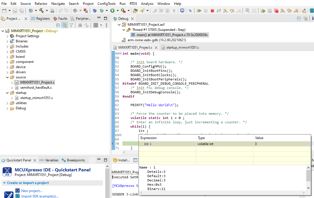 How to debug MIMXRT1051 with W25Q64JV 8MB flash over QSPI? - NXP Community