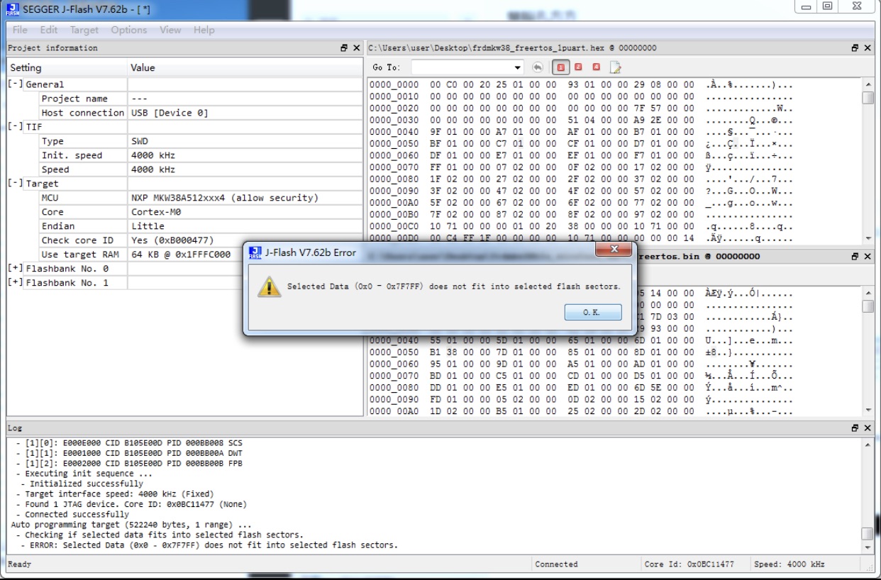 Solved: Does J-Flash can program 512kb in kw38 - NXP Community