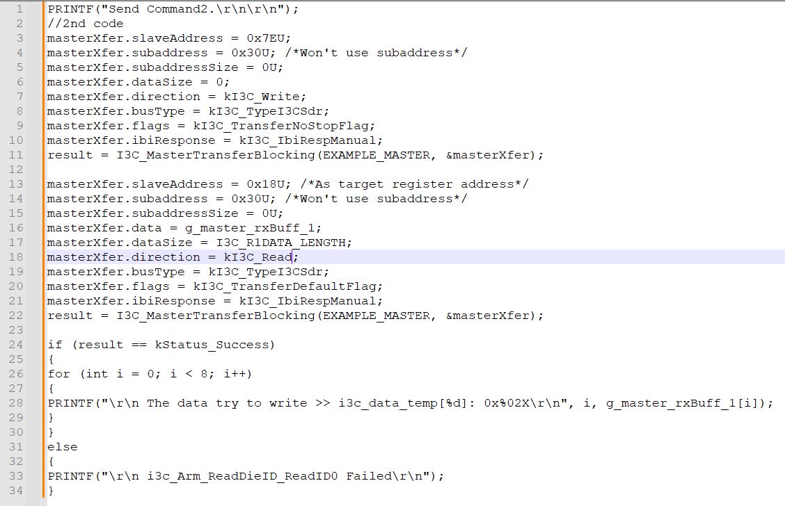 MIMXRT685-EVK_How to "Write" data when I3C command transfer direction ...