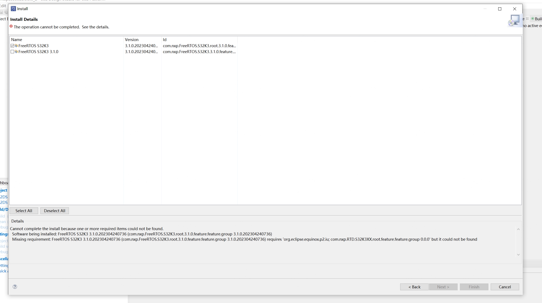 Solved: Failed to install FreeRTOS S32K3 3.1.0 - NXP Community