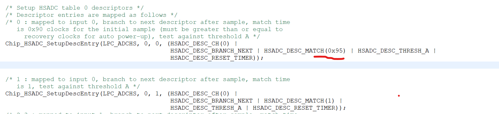 For LPC4370 HSADC, how to reduce the match time of descriptor #0 from ...