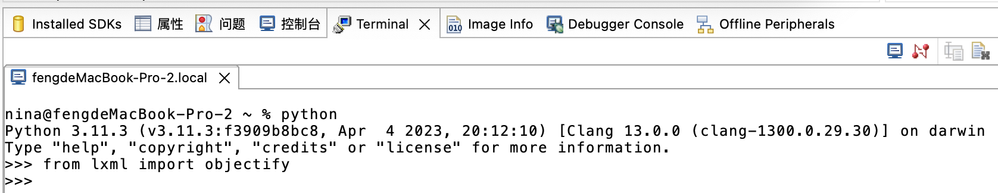 termina: 'lxml' python works