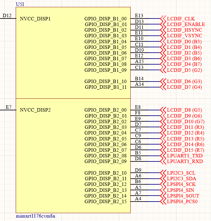 IMXRT1176 LCDIFv2 with RGB565 Parallel LCD Output Bus Width Config