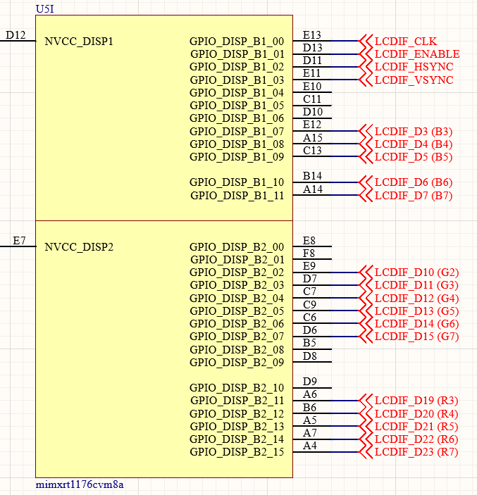 pin assignment using LCDIFv2