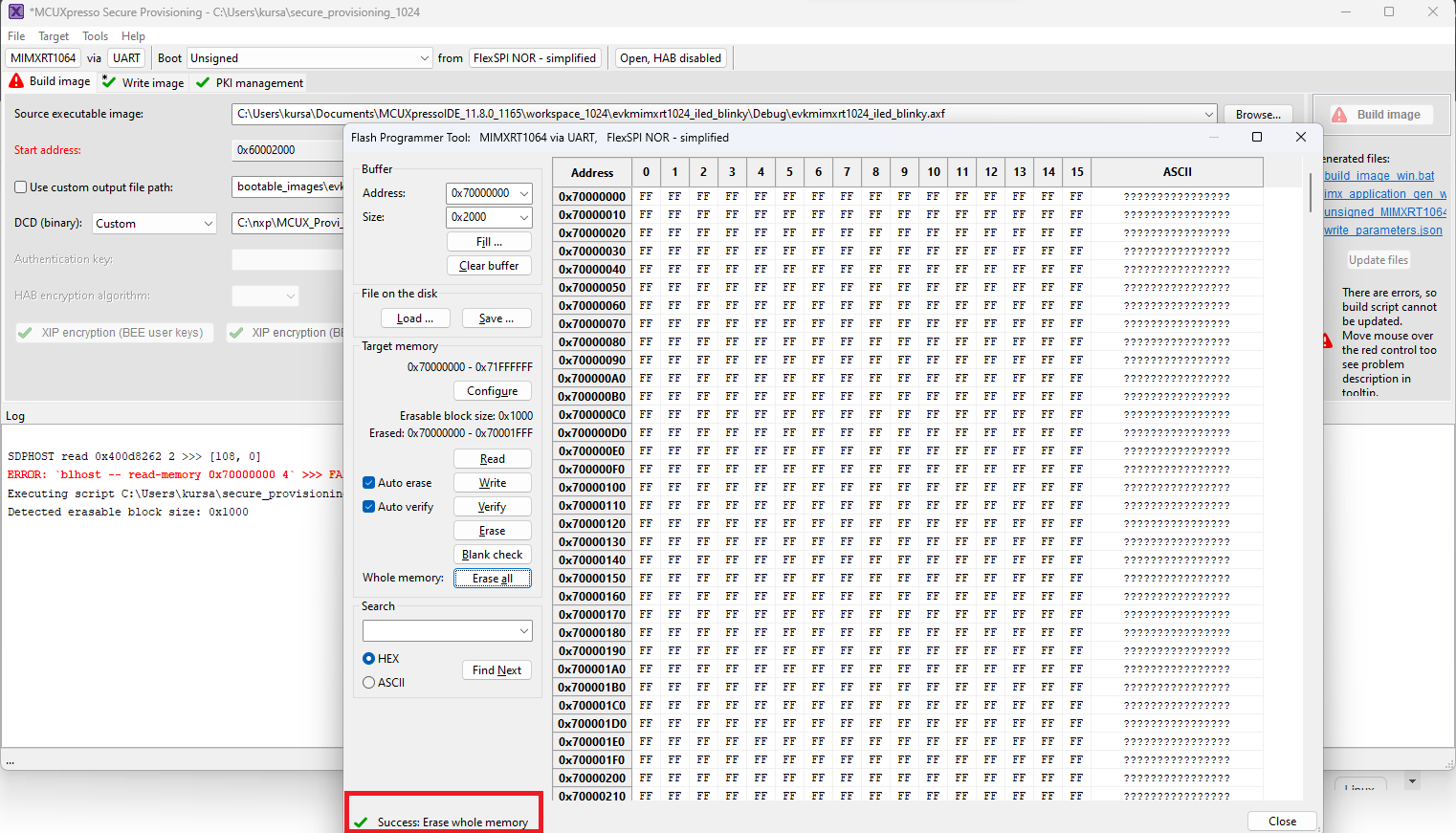 Solved: IMXRT1064 MCUXpresso SPT - Flash Programmer Tool - Recovery ...