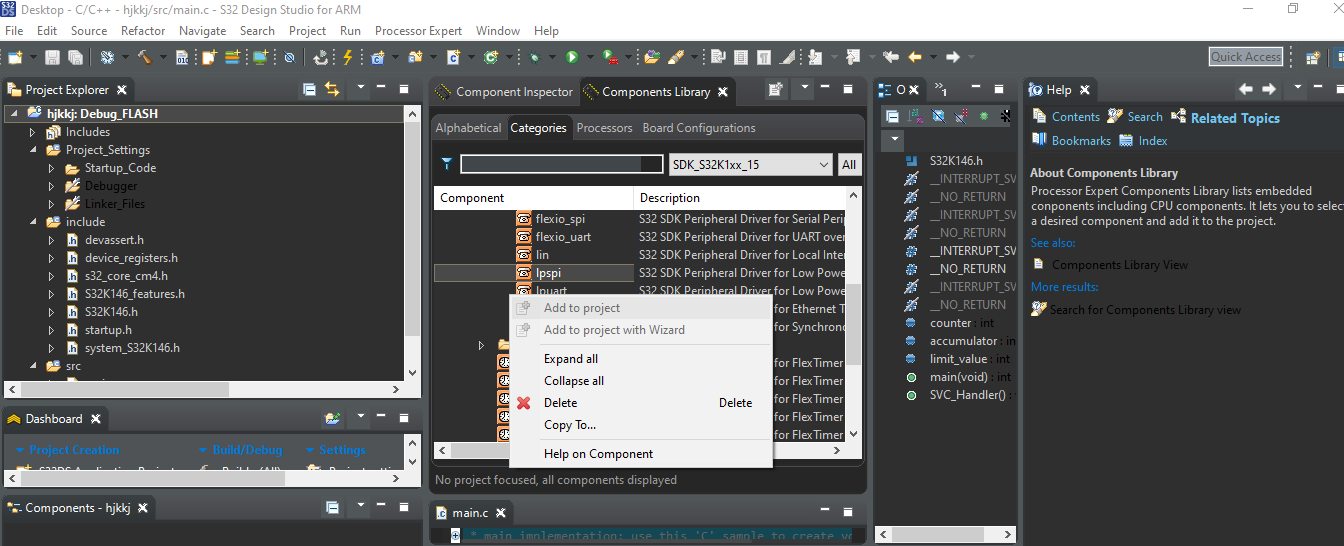 Solved: S32k146 Process expert- No active project - NXP Community