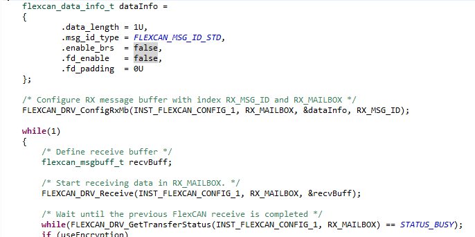 how to set receive standard CAN frame on S32K148EVB - NXP Community