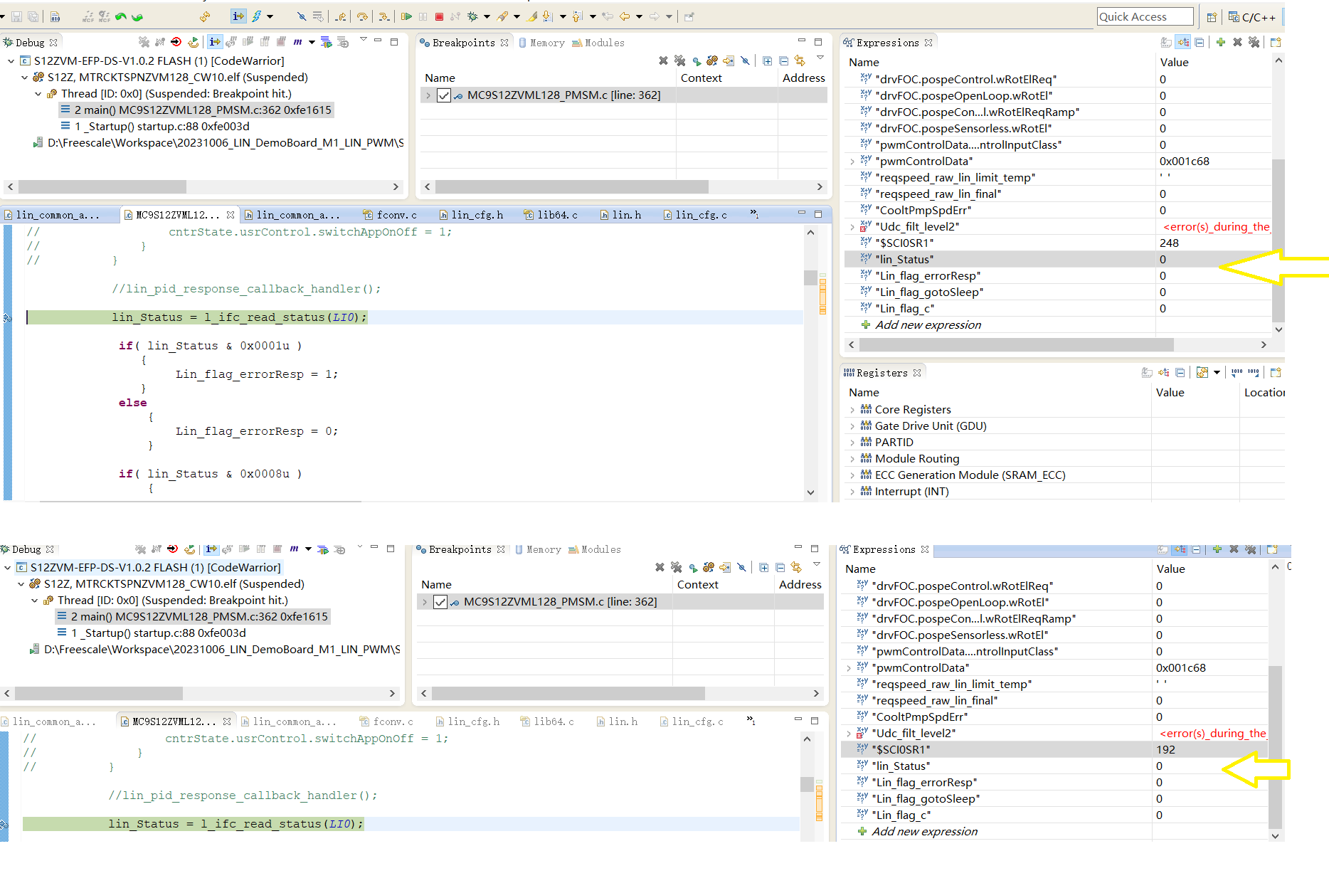 How to determin if LIN command from master is off by using S12ZVM LIN ...