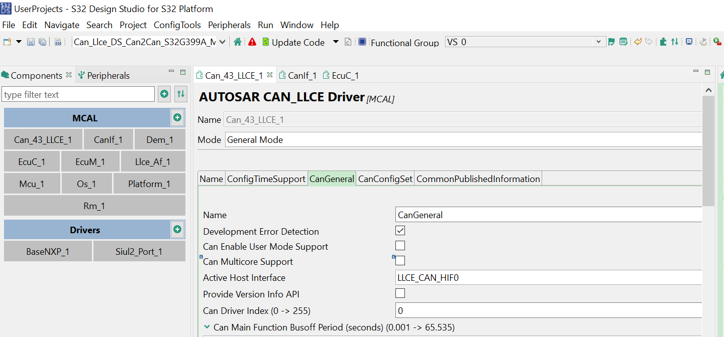 Headless mode checkbox for CAN LLCE example S32G3 - NXP Community