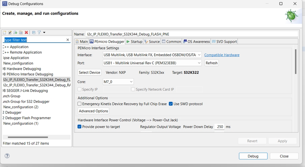 error while trying to run I2C S32K344 sample code on s32k322 - NXP