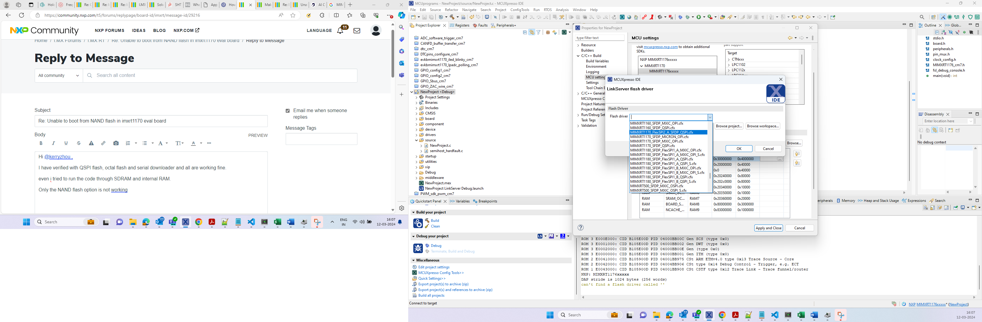 Solved: Unable to boot from NAND flash in imxrt1170 eval board - NXP ...