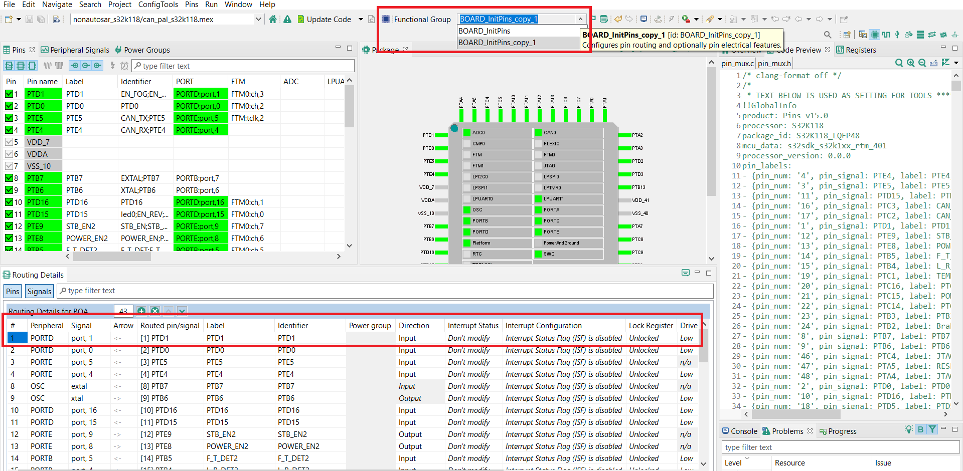 Generate variant code error via functional group with S32 Design Studio ...