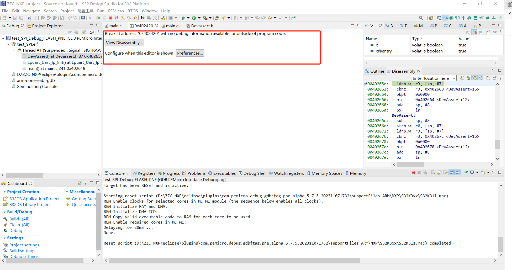 Solved: A problem occurred during debugging - NXP Community